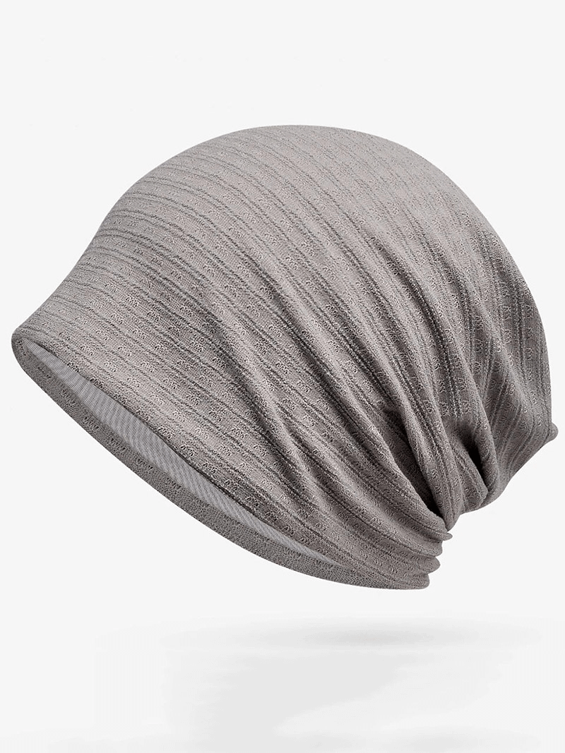 Unisex grey baggy solid beanie, ideal for casual or formal wear, made of cotton and polyester for warmth and comfort - SF1741